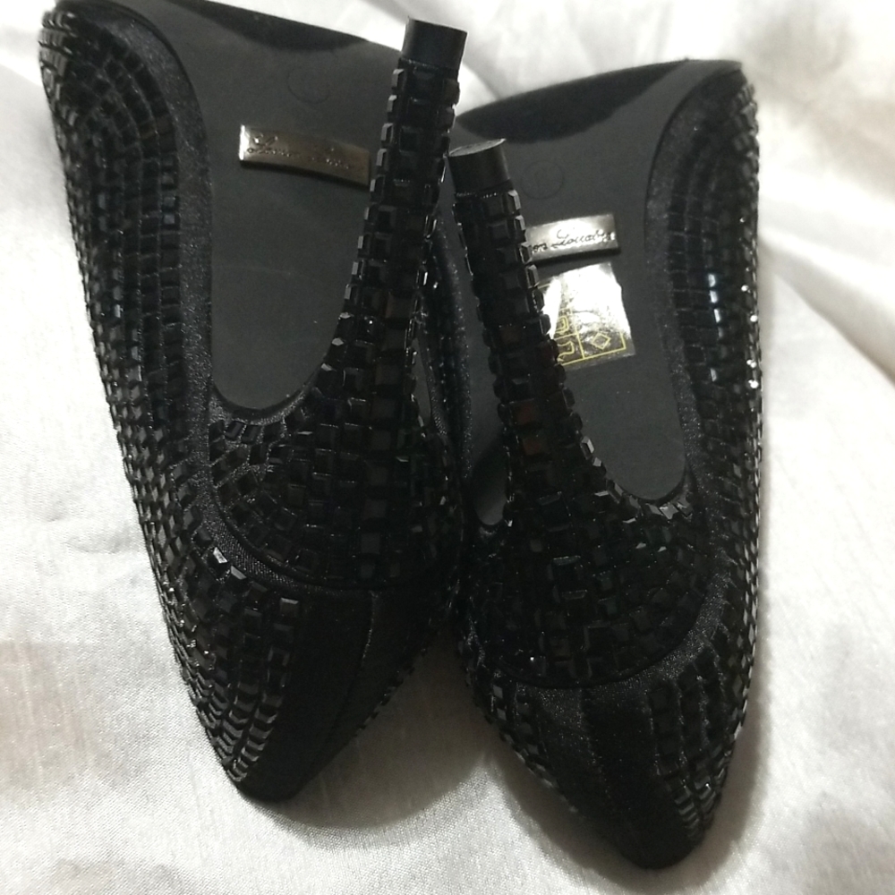 New Lauren Lorraine Crystal Studs Pointy toe Pumps Heels Embellished - Picture 8 of 9